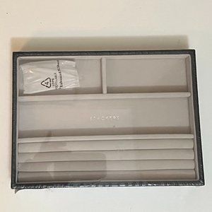 STACKERS CLASSIC NAVY VEGAN CROCODILE 4-SECTION MODULAR JEWELRY BOX